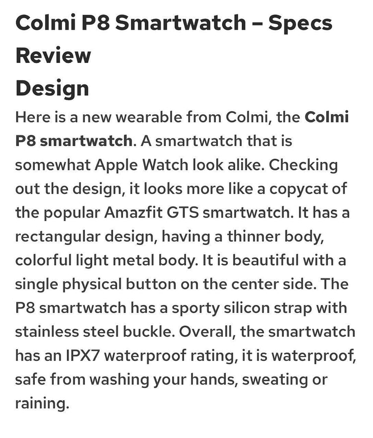 COLMI P8 PLUS Smart Watch -Blue Smart Watch South Africa