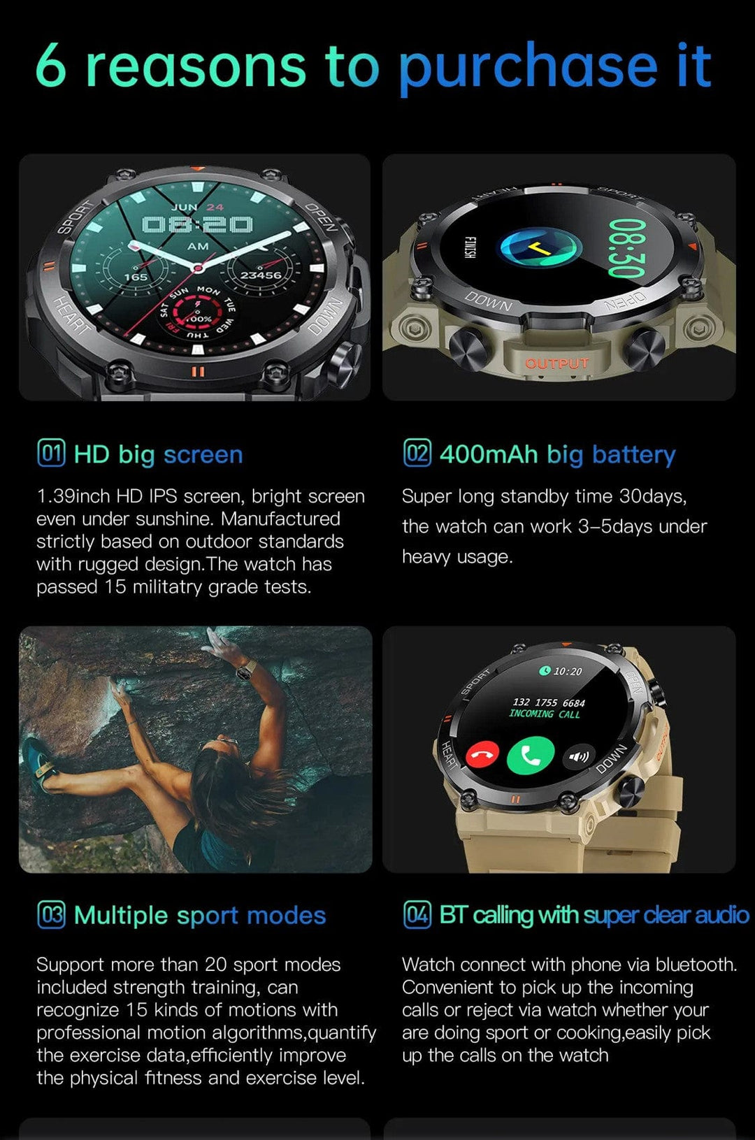 Smart Watch South Africa Smart Watch Black SENBONO K56 Black