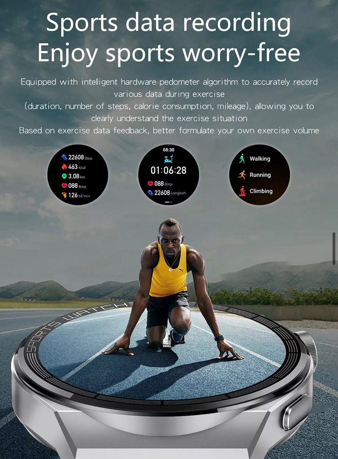 Smartoby Waterproof Smart Watch with extra leather straps - Smart Watch SA