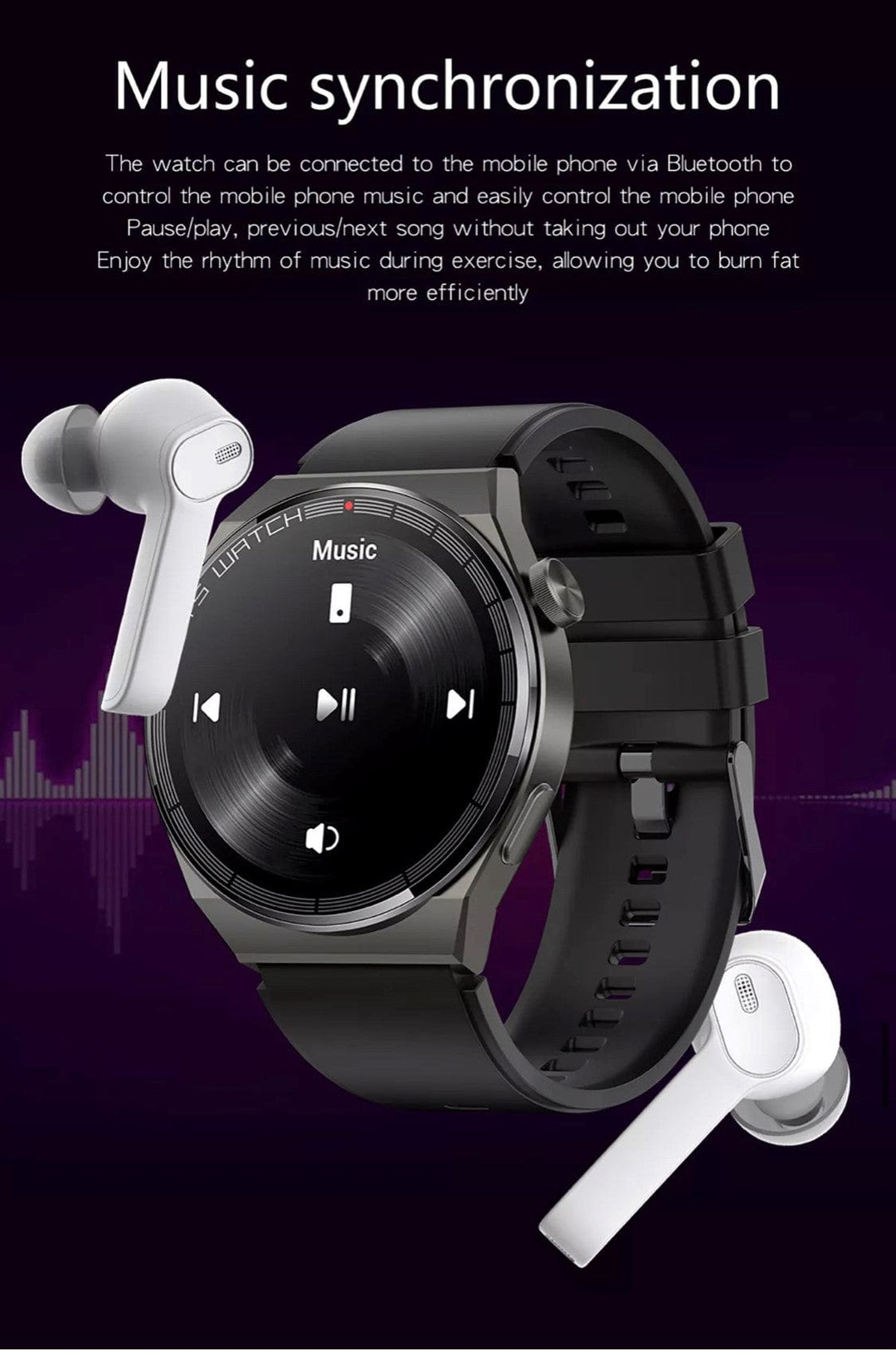 Smartoby Black Smart Watch with extra leather Straps - Smart Watch SA