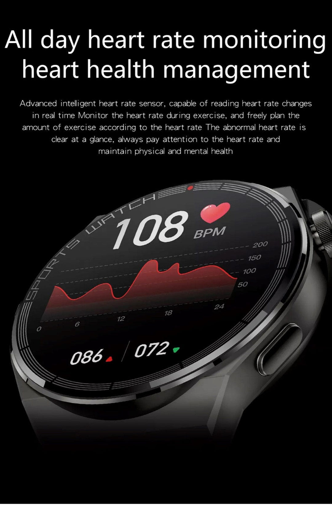 Smartoby Black Smart Watch with extra leather Straps - Smart Watch SA