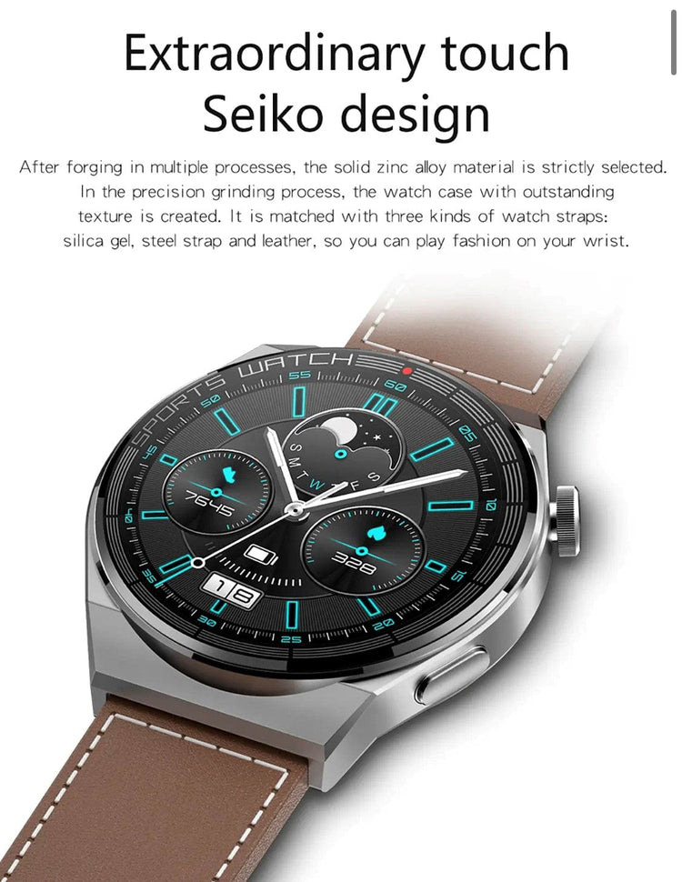 Smartoby Black Smart Watch with extra leather Straps - Smart Watch SA