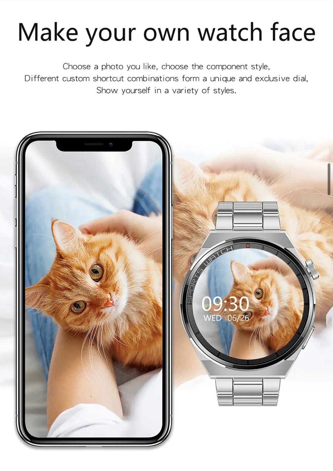 Smartoby Black Smart Watch with extra leather Straps - Smart Watch SA