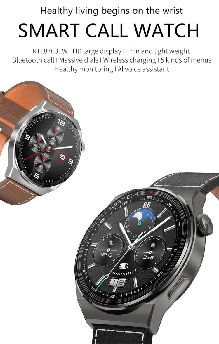 Smartoby Black Smart Watch with extra leather Straps - Smart Watch SA