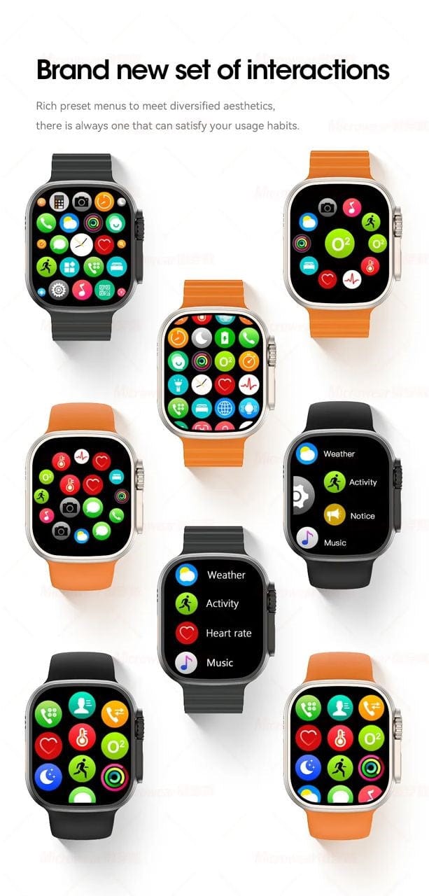 Smart Watch South Africa  Smart Watch Black W68 Ultra Microwear Black Bubble Strap