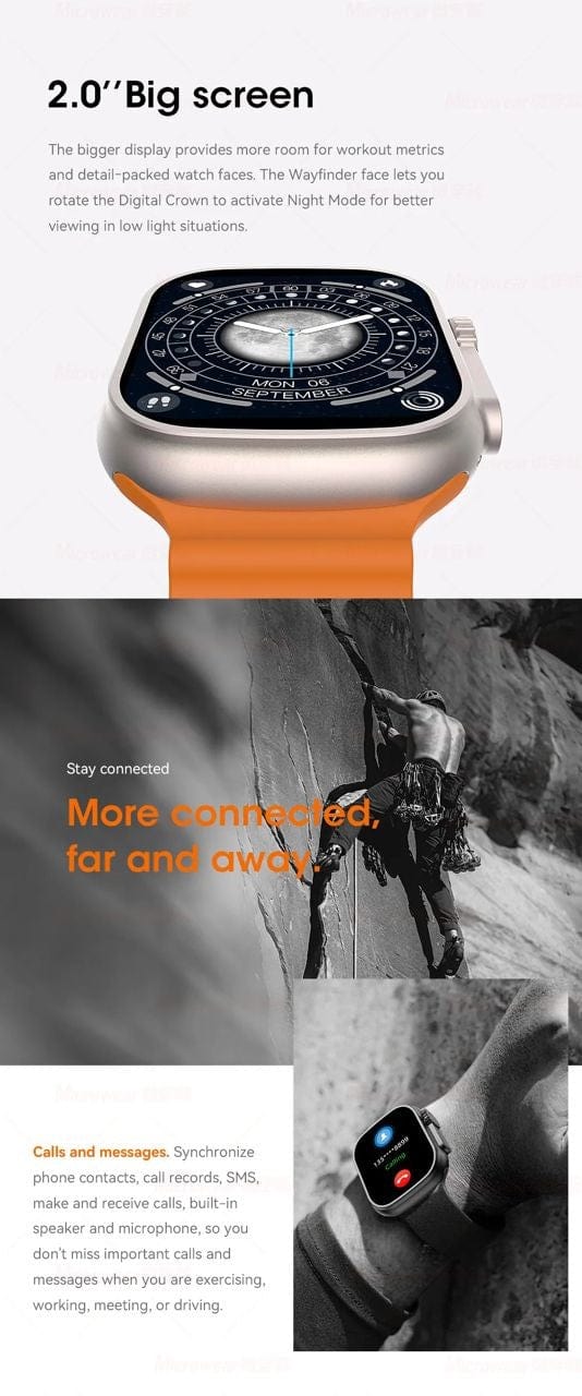Smart Watch South Africa  Smart Watch Black W68 Ultra Microwear Black Bubble Strap