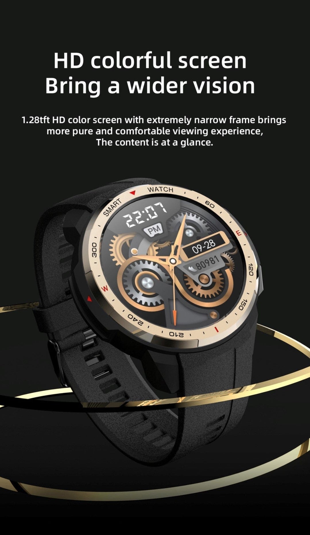 Smart Watch South Africa Watches Black and Gold SENBONO MT 12 Black and Gold