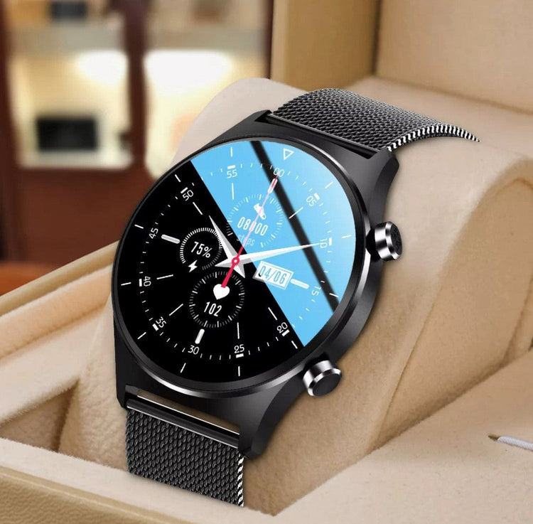 Smart Watch South Africa Watches Black Leather & Black Silicone Strap SMARTOBY Pro  Men Smartwatch Black  Leather & Black Silicone