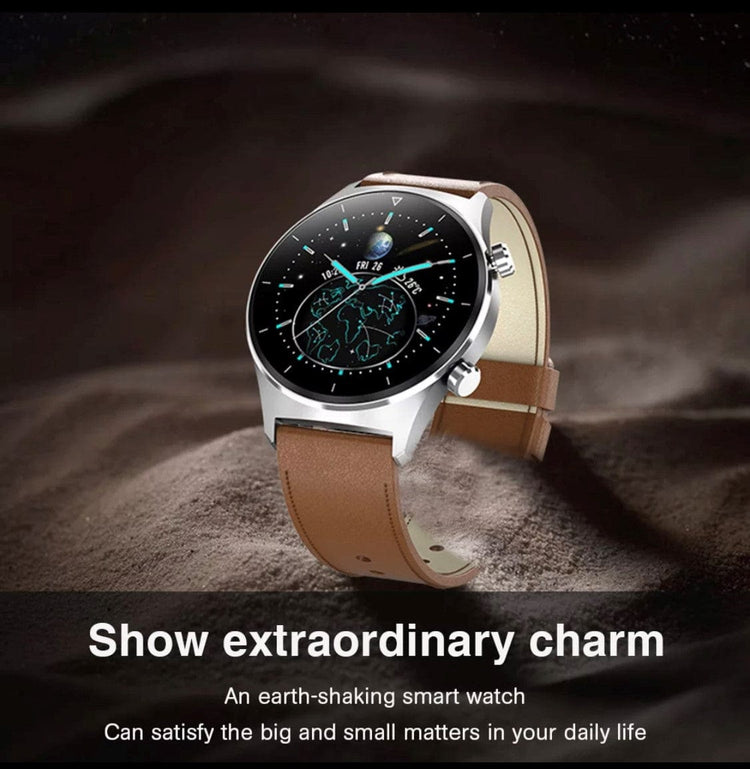 Smart Watch South Africa Watches Black Leather & Black Silicone Strap SMARTOBY Pro  Men Smartwatch Black  Leather & Black Silicone