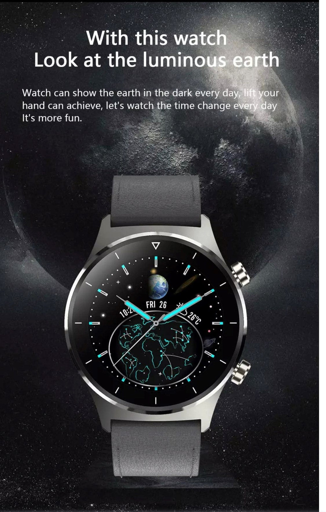 Smart Watch South Africa Watches Black Leather & Black Silicone Strap SMARTOBY Pro  Men Smartwatch Black  Leather & Black Silicone