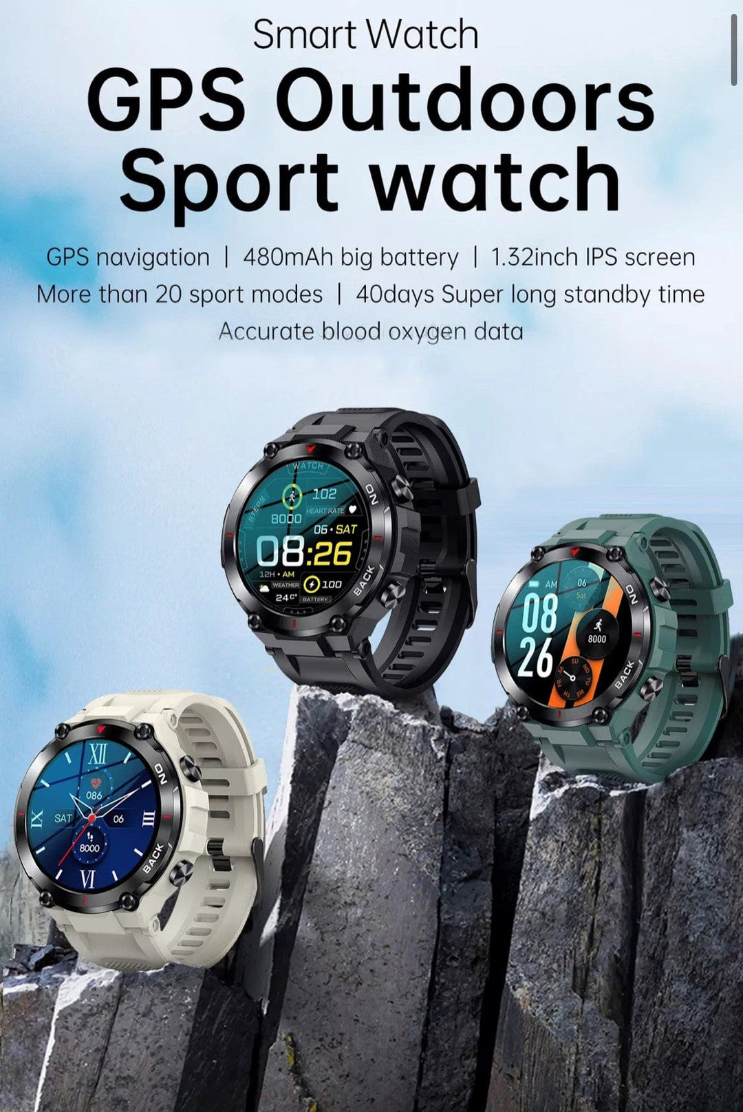 Smart Watch South Africa  Watches Black SENBONO K37 Black
