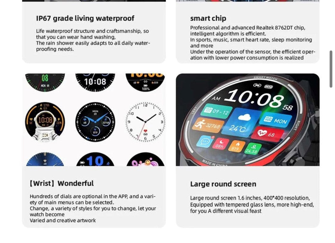 Smart Watch South Africa Watches Black SENBONO Max 16 Red