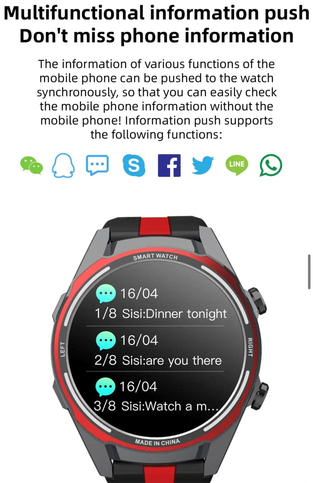 Smart Watch South Africa Watches Black SENBONO Max 16 Red