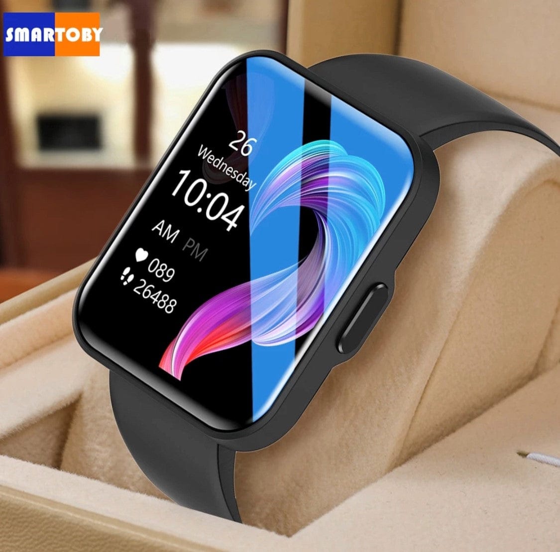 SMARTOBY 1.69 Inch HD Black Extra Straps