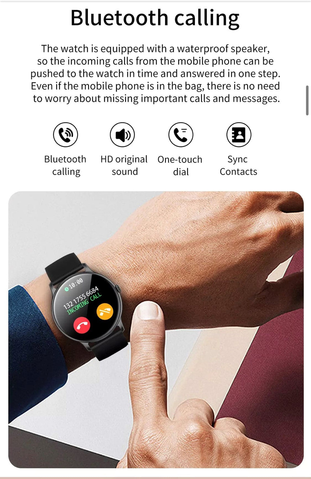 Black Smartoby Dafit i10 BT Call Smart Watch Black - Smart Watch South Africa