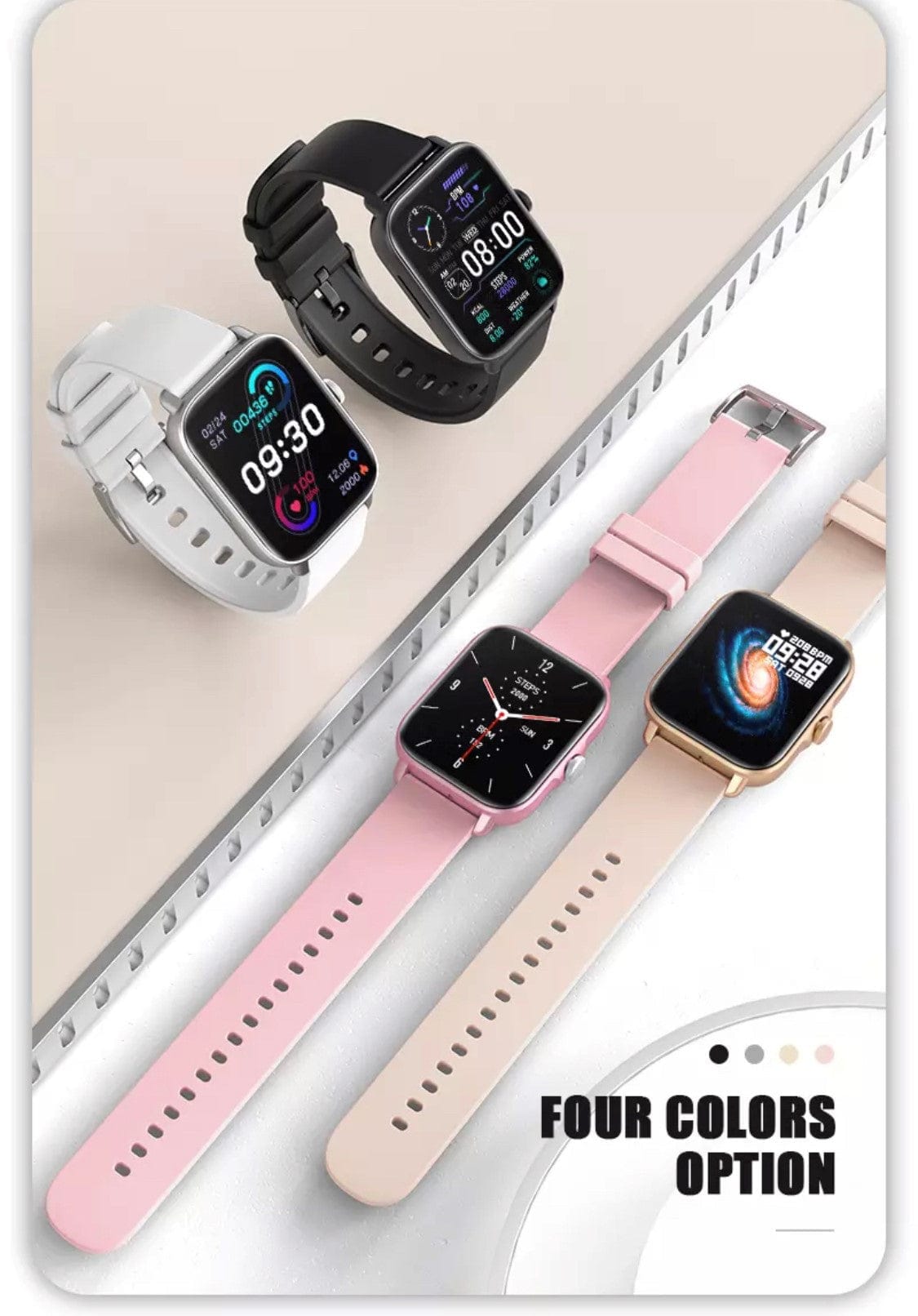 Smartoby P28 Plus Black with BT Calling - Smart Watch SA