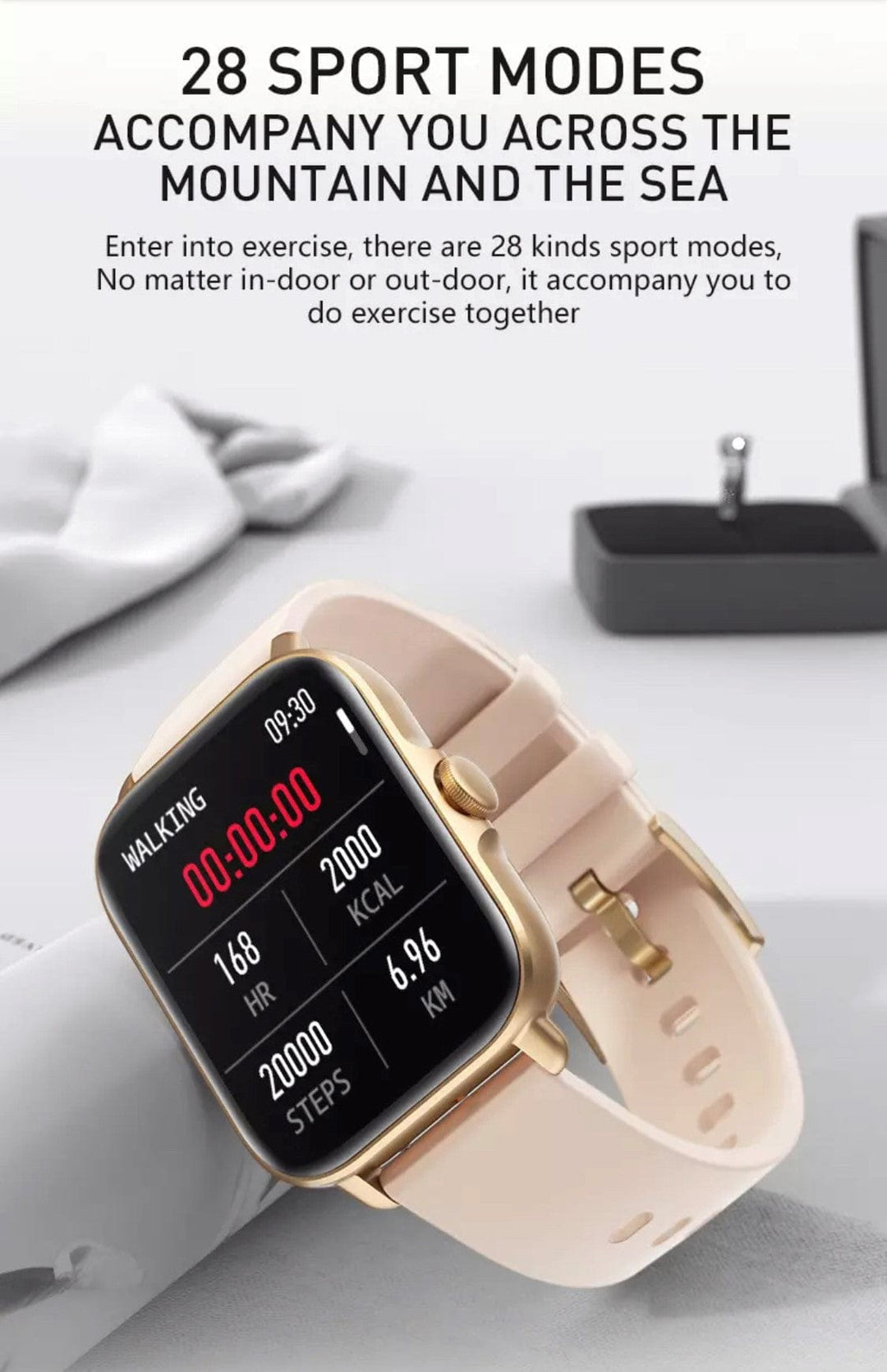 Smartoby P28 Plus Black with BT Calling - Smart Watch SA