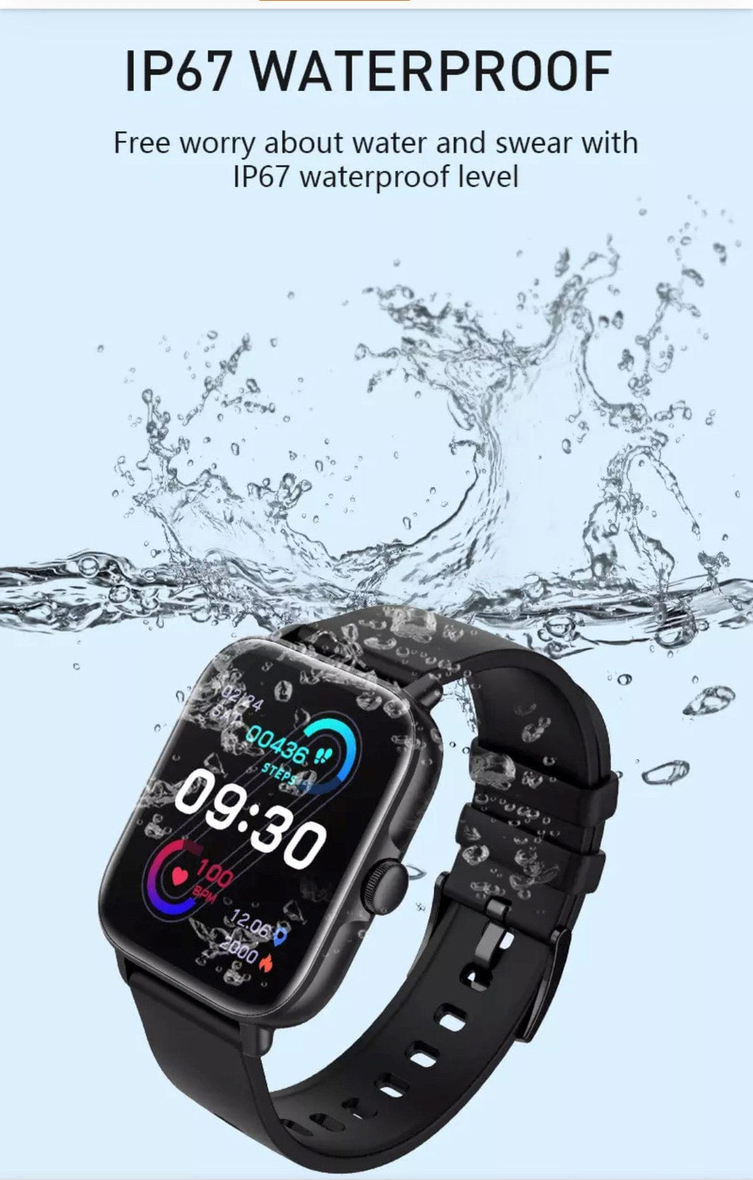 Smartoby P28 Plus Black with BT Calling - Smart Watch SA