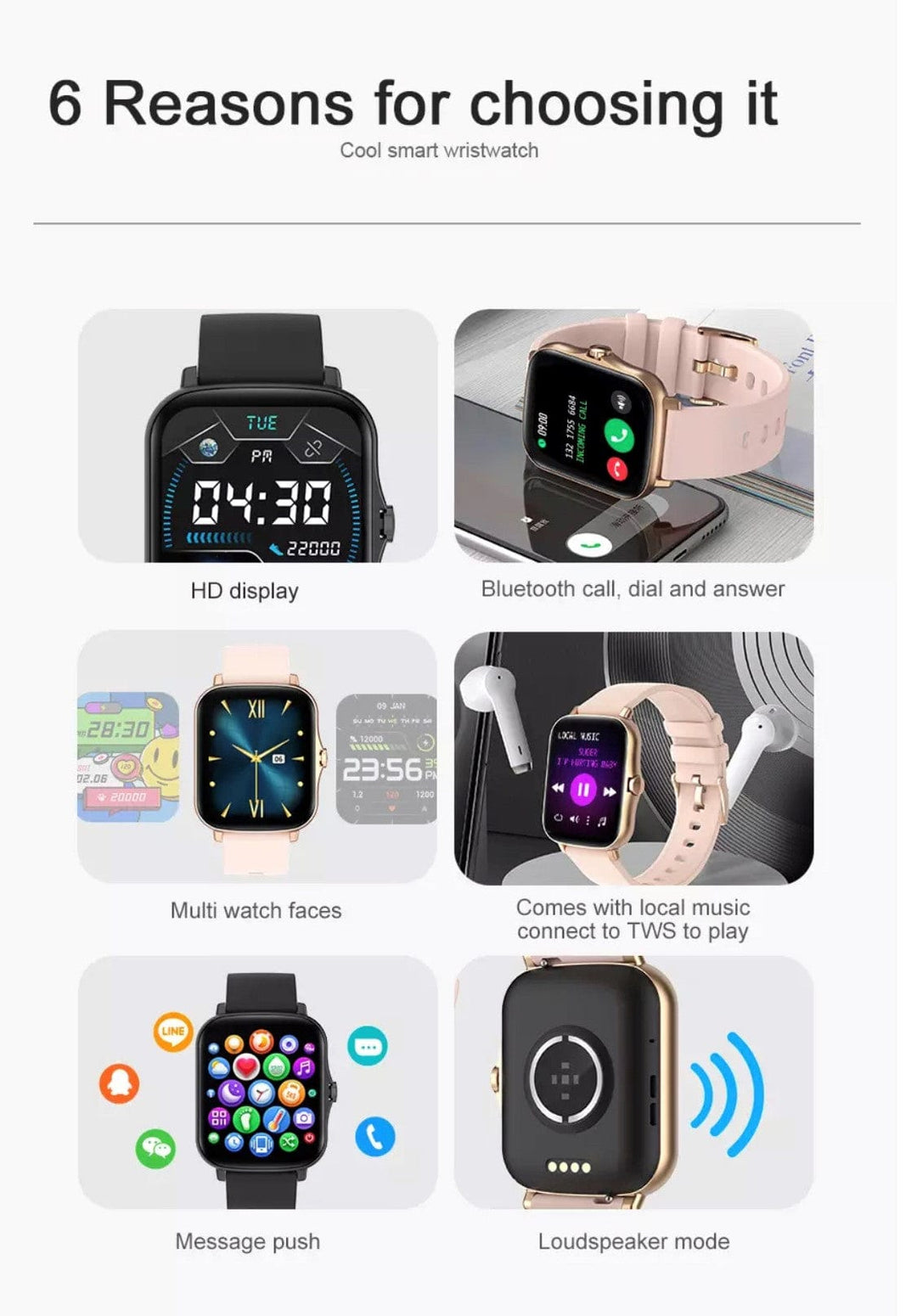 Smart Watch South Africa Watches Black SMARTOBY P8 MAX Black With BT Call