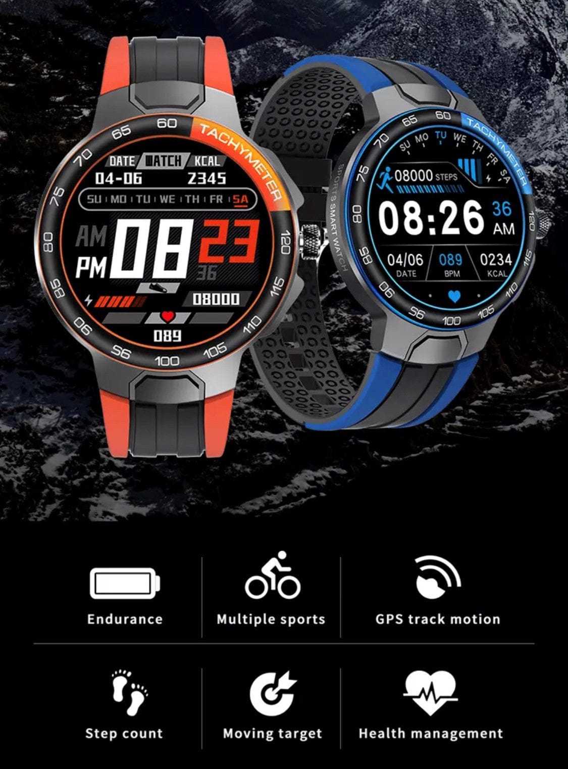 SMARTOBY E15 Blue Sports Smart Watch