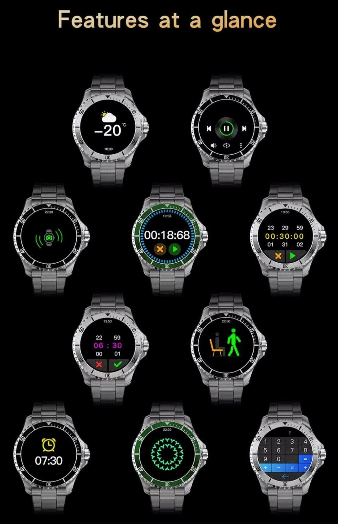 Smart Watch South Africa Watches Green SHOC II Business Smart Watch Green  Extra Stainless steel silver straps availible.