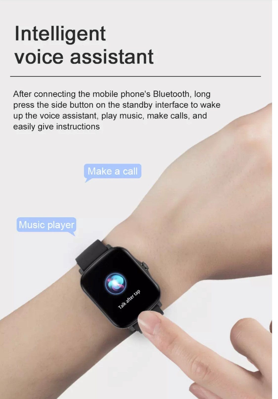 Smartoby P8 MAX Light Gray With BT Call - Smart Watch SA