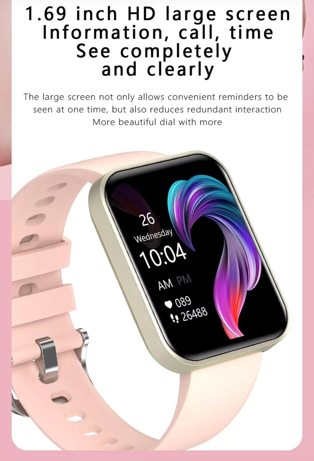 Smart Watch South Africa Watches Pink SMARTOBY 1,69 Inch HD Silver Extra Straps Availible