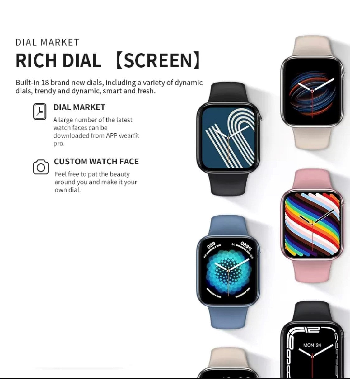 HW 57 Pro Blue -- Verious Strap Colours Availible at R68 Each Smart Watch South Africa