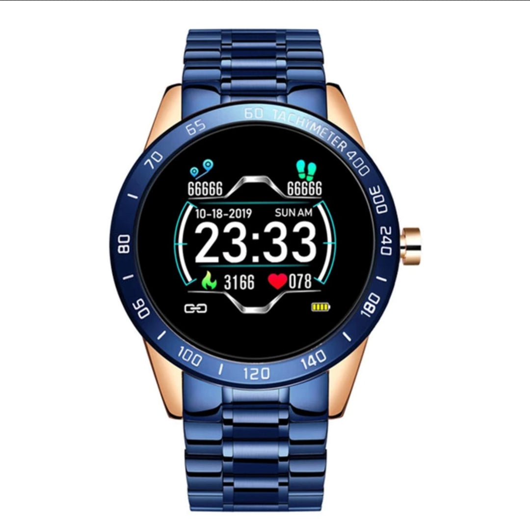 LIGE Smart Watch 122C Blue and Gold-Smart Watch South Africa 
