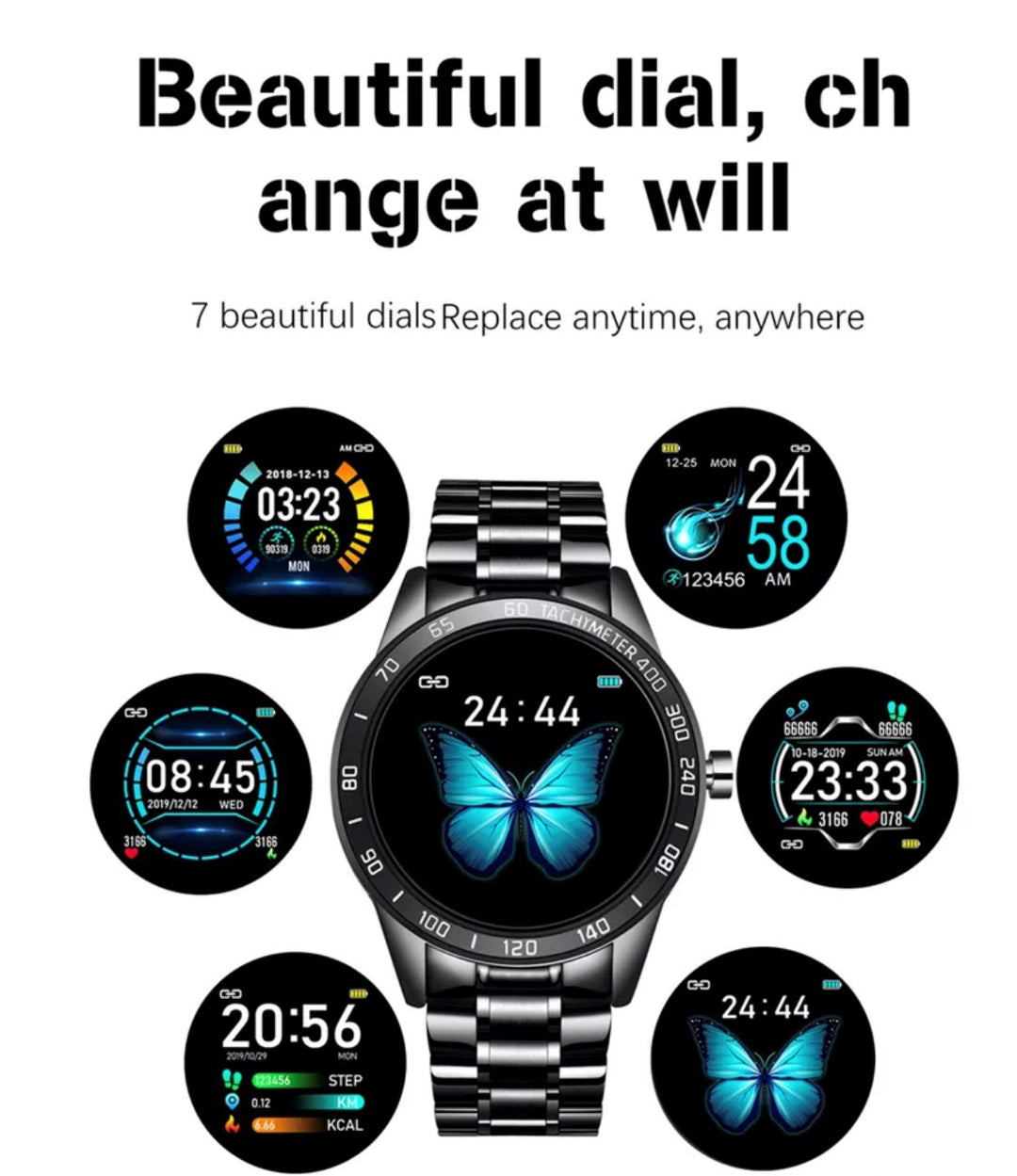LIGE Smart Watch 122C Blue and Gold-Smart Watch South Africa 