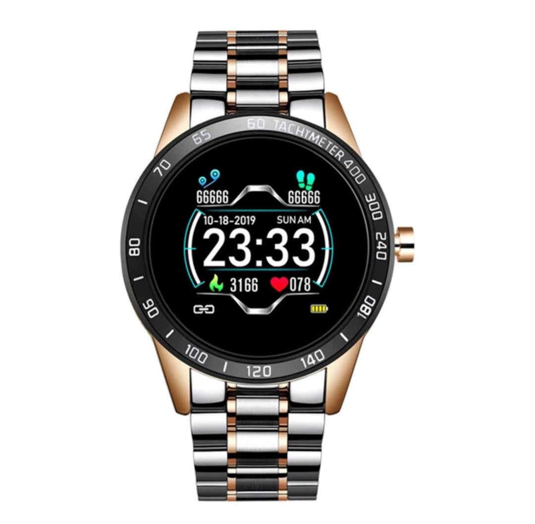 LIGE Smart Watch 122C Blue and Gold-Smart Watch South Africa 