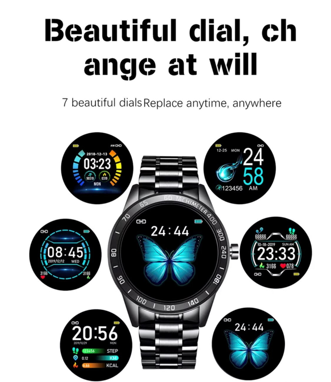 LIGE Smart Watch 122F Black and Gold-Smart Watch South Africa 
