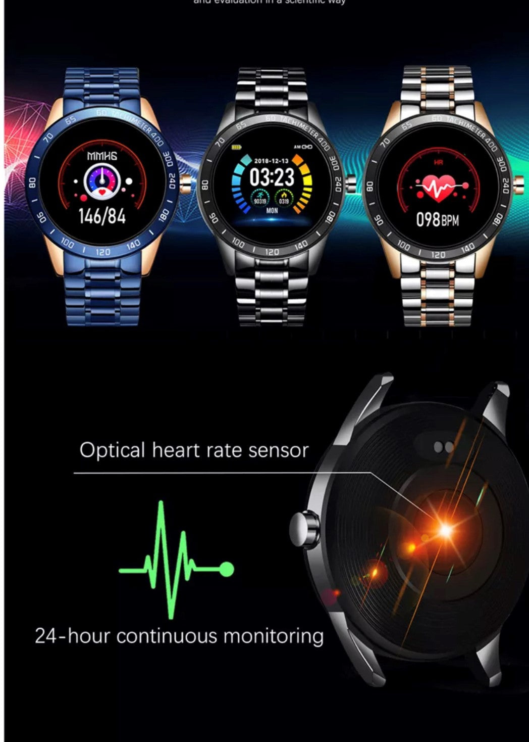 LIGE Smart Watch 122A Silver and Gold-Smart Watch South Africa 