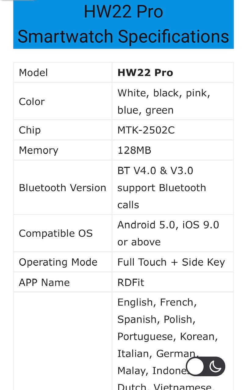 HW 22 PRO Pink-- Verious Colour Straps Availible At R68 Each.-Smart Watch South Africa 