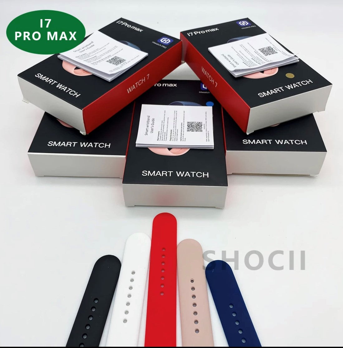 i7 Pro Max RED Extra Straps Availible Smart Watch South Africa