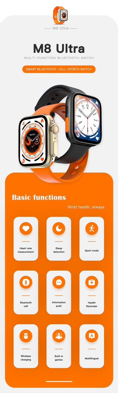 M8 Ultra Black Smart Watch South Africa 