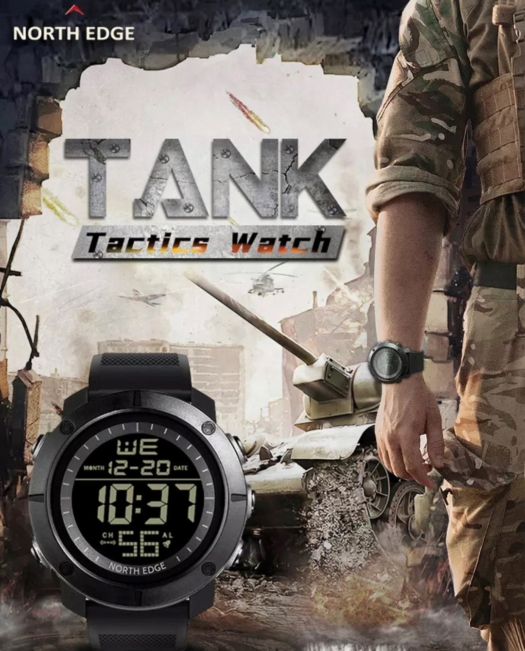 North Edge Tank Black Smart Watch South Africa